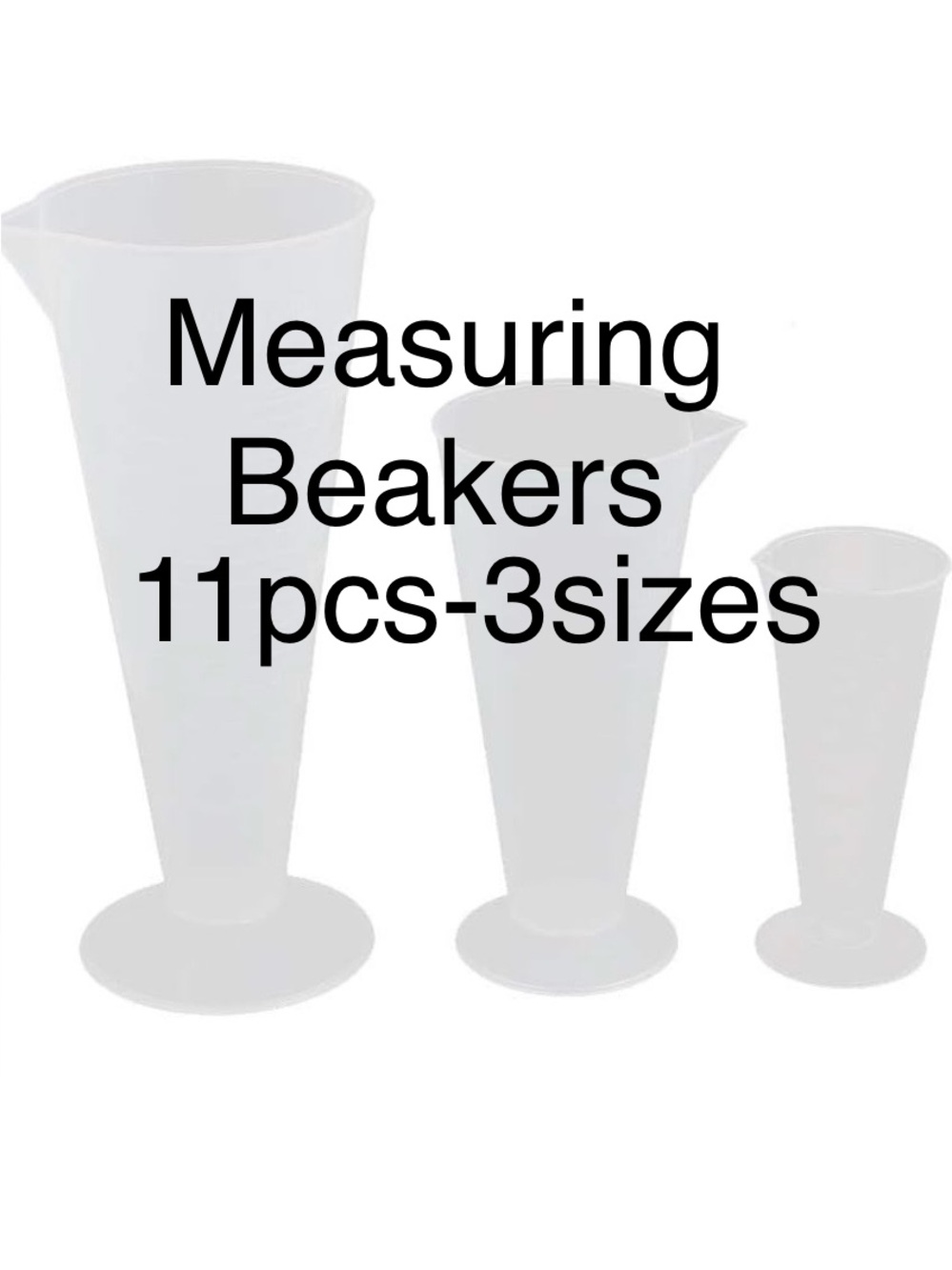 New Open Box 11pc-3sizes Volumetric gauge Graduated Beaker Measuring Triangles